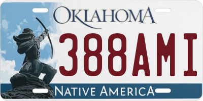 OK license plate 388AMI