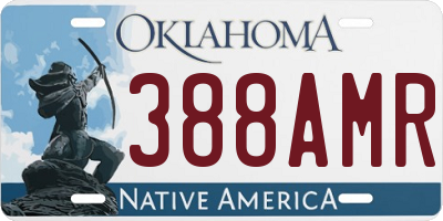 OK license plate 388AMR