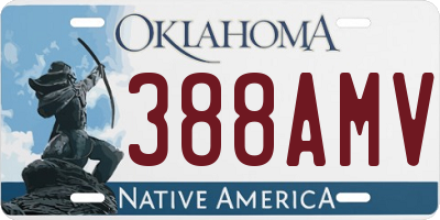 OK license plate 388AMV