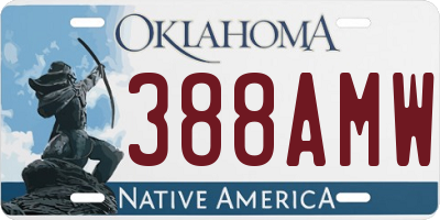 OK license plate 388AMW