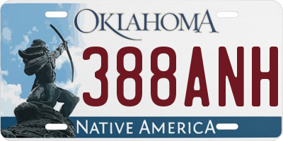 OK license plate 388ANH