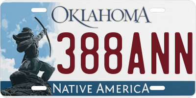 OK license plate 388ANN