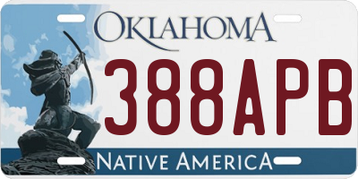 OK license plate 388APB