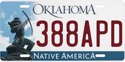 OK license plate 388APD
