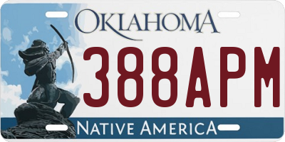 OK license plate 388APM