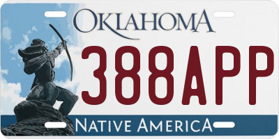 OK license plate 388APP