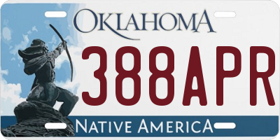 OK license plate 388APR