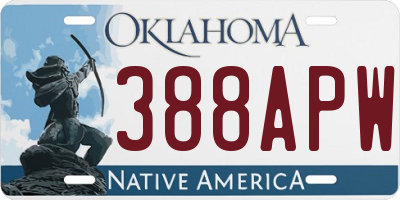 OK license plate 388APW