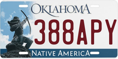 OK license plate 388APY