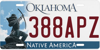 OK license plate 388APZ