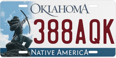 OK license plate 388AQK