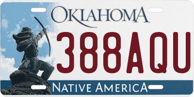 OK license plate 388AQU