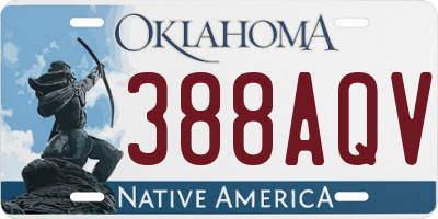 OK license plate 388AQV