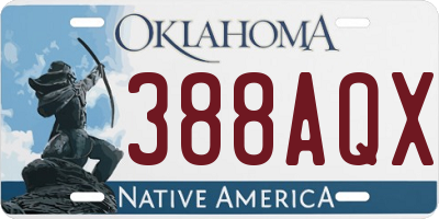 OK license plate 388AQX
