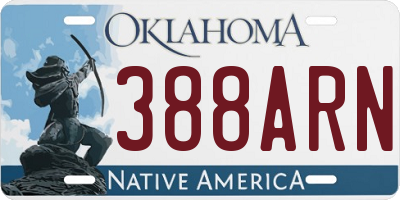OK license plate 388ARN