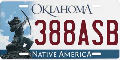 OK license plate 388ASB