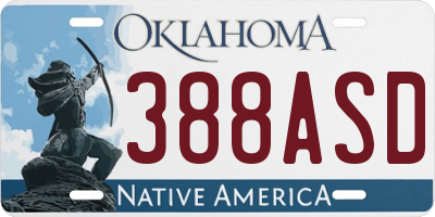OK license plate 388ASD