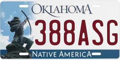 OK license plate 388ASG