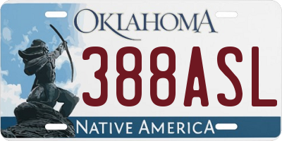 OK license plate 388ASL