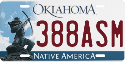 OK license plate 388ASM