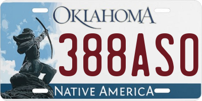OK license plate 388ASO