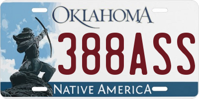 OK license plate 388ASS