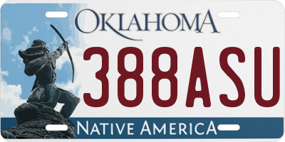 OK license plate 388ASU
