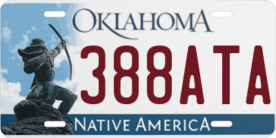 OK license plate 388ATA