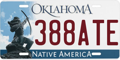 OK license plate 388ATE