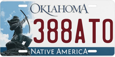 OK license plate 388ATO