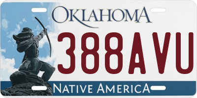OK license plate 388AVU