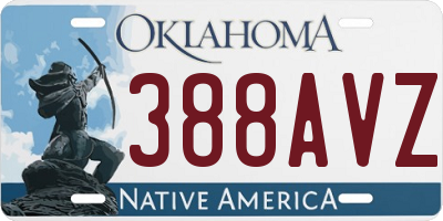 OK license plate 388AVZ