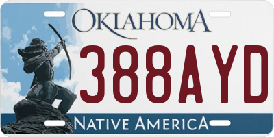 OK license plate 388AYD