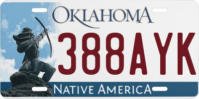 OK license plate 388AYK