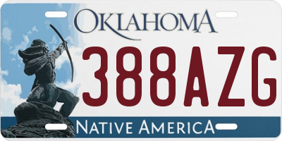 OK license plate 388AZG