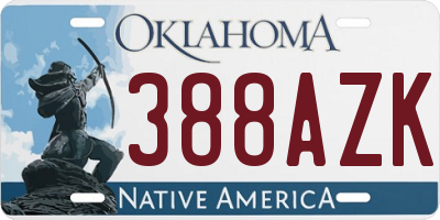 OK license plate 388AZK