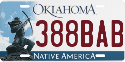 OK license plate 388BAB