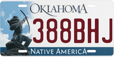 OK license plate 388BHJ