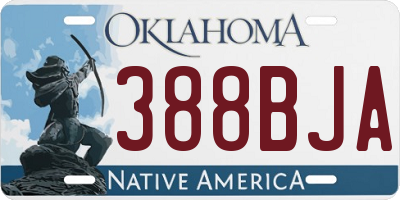 OK license plate 388BJA