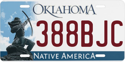 OK license plate 388BJC