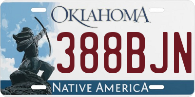 OK license plate 388BJN