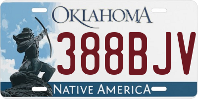 OK license plate 388BJV