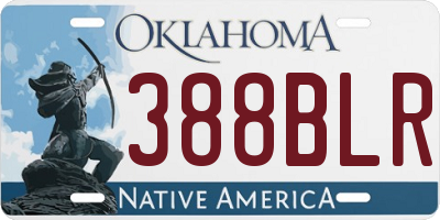 OK license plate 388BLR