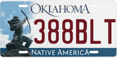 OK license plate 388BLT