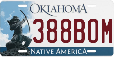 OK license plate 388BOM