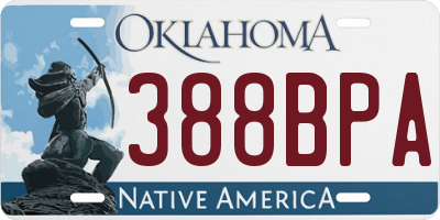 OK license plate 388BPA