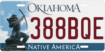 OK license plate 388BQE
