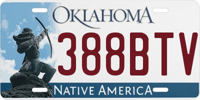 OK license plate 388BTV