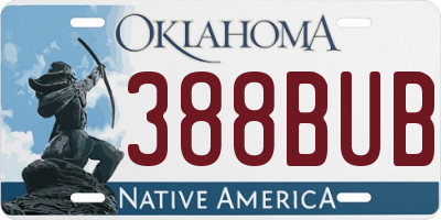 OK license plate 388BUB
