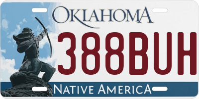 OK license plate 388BUH